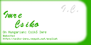 imre csiko business card