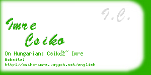 imre csiko business card